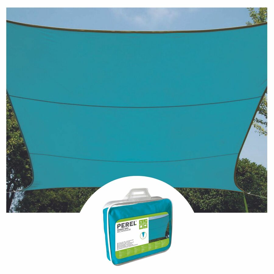 Toile d'ombrage Perel, hydrofuge, 4 x 3 m, 160 g/m², polyester, rectangle, bleu ciel